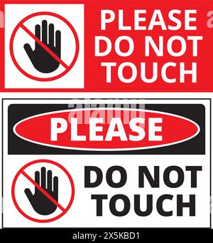 Please do not touch banners on a white background Stock Vector