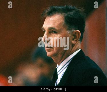 VICTOR TICHONOV Coach for Soviet legendary National team in ice hockey Stock Photo