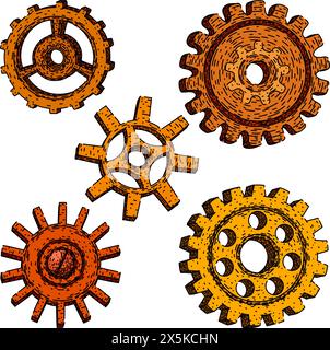 steampunk device set sketch hand drawn vector Stock Vector Image & Art ...