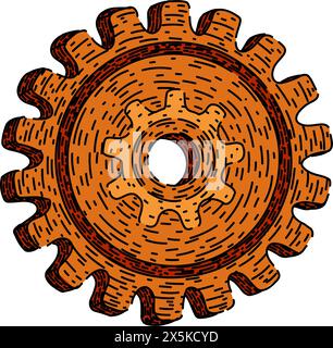 clock gears steampunk sketch hand drawn vector Stock Vector Image & Art ...