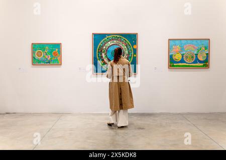 Venice, Italy - April 19, 2024: The paintings of Aycoobo exposed at the Central Pavilion during the 60th International Art exhibition of Venice bienna Stock Photo