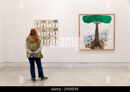 Venice, Italy - April 19, 2024: The paintings of Abel Rodríguez exposed at the Central Pavilion during the 60th International Art exhibition of Venice Stock Photo