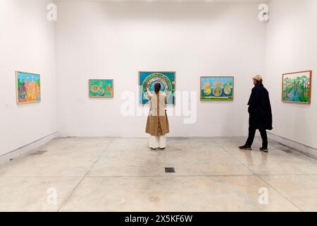 Venice, Italy - April 19, 2024: The paintings of Aycoobo exposed at the Central Pavilion during the 60th International Art exhibition of Venice bienna Stock Photo