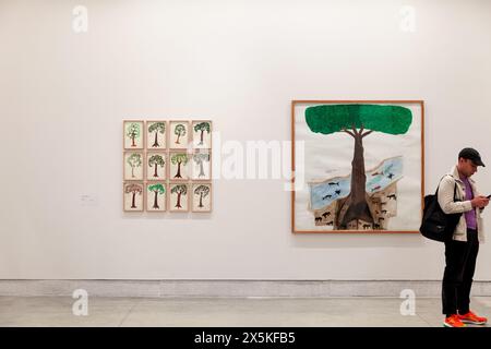 Venice, Italy - April 19, 2024: The paintings of Abel Rodríguez exposed at the Central Pavilion during the 60th International Art exhibition of Venice Stock Photo