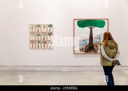 Venice, Italy - April 19, 2024: The paintings of Abel Rodríguez exposed at the Central Pavilion during the 60th International Art exhibition of Venice Stock Photo