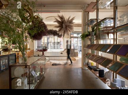 View of front entrance office space. ACME Offices, London, United Kingdom. Architect: ACME, 2024. Stock Photo