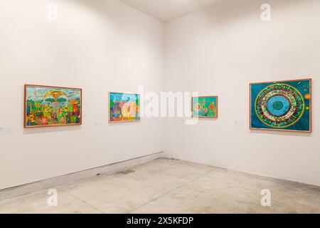 Venice, Italy - April 19, 2024: The paintings of Aycoobo exposed at the Central Pavilion during the 60th International Art exhibition of Venice bienna Stock Photo