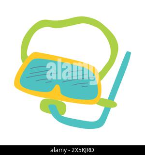Color Diving mask icon. Flat design style modern Vector illustration Isolated on stylish white background. Flat style Design Element, Graphic Object. Stock Vector