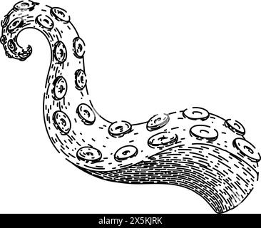 tattoo octopus kraken tentacle sketch hand drawn vector Stock Vector