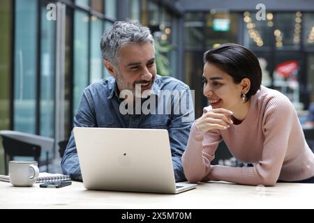 Business people working on laptop Stock Photo
