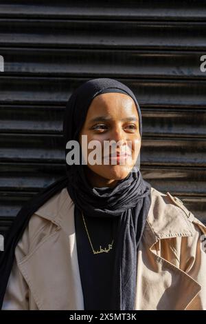 Portrait of young woman wearing hijab Stock Photo