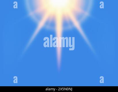 Golden Sunbeam Blur Glow, Abstract Background with Shining Light Stock Photo