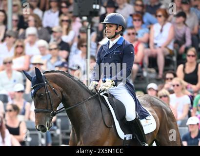 Badminton Estate, Gloucestershire, UK. 10th May, 2024. 2024 MARS Badminton Horse Trials Day 3; Alexander Bragg (GBR) riding QUINDIVA During the Dressage on Day 3 Credit: Action Plus Sports/Alamy Live News Stock Photo