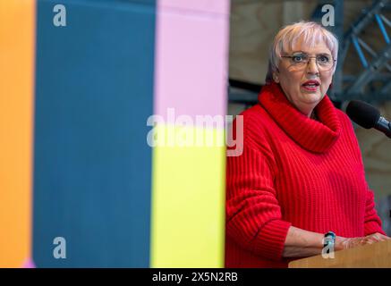 Munich, Germany. 10th May, 2024. Minister of State for Culture Claudia Roth (Alliance 90/The Greens) attends the opening of the 'Stadium of Dreams' venue in Munich's Gasteig. Credit: Peter Kneffel/dpa/Alamy Live News Stock Photo