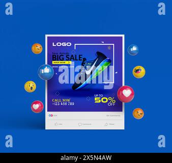 Fashion shoe Social media post design. Stock Vector