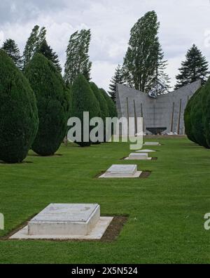 Urville, France - May 6, 2024: This War Cemetery in Grainville-Langannerie contains the graves of about 700 Polish soldiers killed during Second World Stock Photo