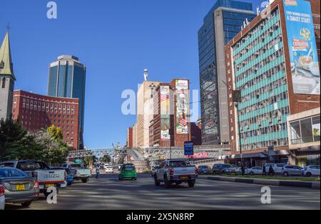 Harare, Zimbabwe, 21st April 2024: Harare city centre, daytime view. Credit: Vuk Valcic/Alamy Stock Photo