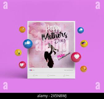 Happy Mother's Day Social media post design. Stock Vector