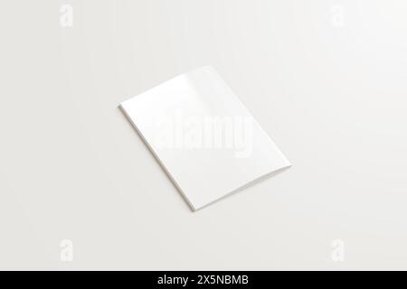 Vertical A4 Brochure Mockup 3D Rendering Stock Photo
