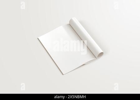 Vertical A4 Brochure Mockup 3D Rendering Stock Photo