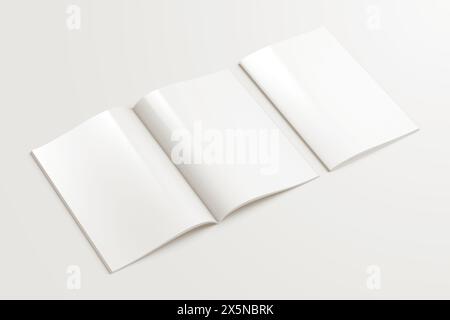 Vertical A4 Brochure Mockup 3D Rendering Stock Photo