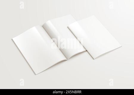 Vertical A4 Brochure Mockup 3D Rendering Stock Photo