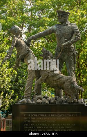Statues and memorial in Kelly Ingram park in Birmingham Alabama Stock Photo