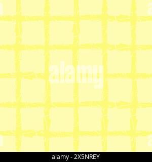 Vector hand drawn crayon checkered pattern. Grunge Doodle Plaid geometrical blue white brush texture. pencil Crossing lines. Abstract pattern Stock Vector