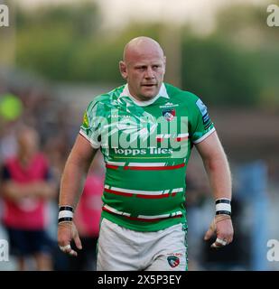 Salford, UK. 10th May, 2024. 10th May 2024; Salford Community Stadium, Salford, Lancashire, England; Gallagher Premiership Rugby, Sale Sharks versus Leicester Tigers;  Dan Cole of Leicester Tigers Credit: Action Plus Sports Images/Alamy Live News Stock Photo