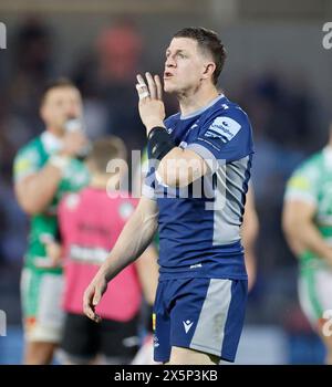 Salford, UK. 10th May, 2024. 10th May 2024; Salford Community Stadium, Salford, Lancashire, England; Gallagher Premiership Rugby, Sale Sharks versus Leicester Tigers; Sam James of Sale Sharks Credit: Action Plus Sports Images/Alamy Live News Stock Photo