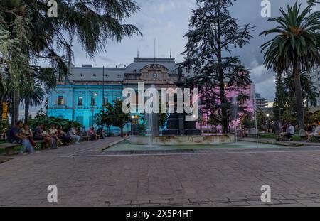 Jujuy, Argentina - January 25th 2024: Government House of the province of Jujuy at night. Stock Photo