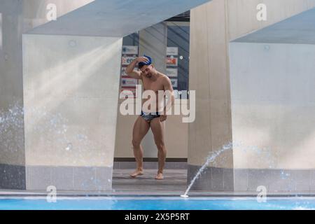 Saint Denis, France. 10th May, 2024. Alexis JANDARD (FRA) performs at mens's single 3 meters springboard event and took the 2nd rank, silver medal, during the International Diving Open 2024 on May 10, 2024 at Centre Aquatique Olympique in Saint-Denis near Paris, France - Photo Stephane Allaman/DPPI Credit: DPPI Media/Alamy Live News Stock Photo