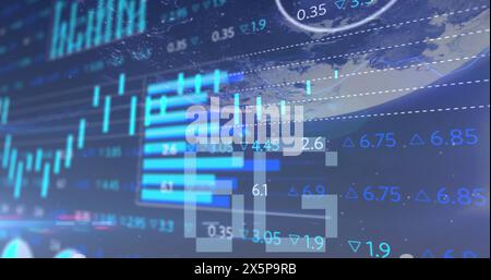 Image of data processing over 6g text Stock Photo