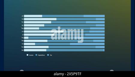 Image of data processing over screen Stock Photo