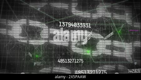 Image of data processing over chains Stock Photo