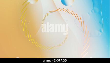 Image of abstract liquid patterned yellow and blue background Stock Photo