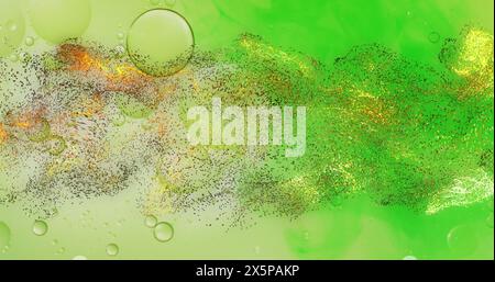 Image of abstract liquid patterned green background Stock Photo