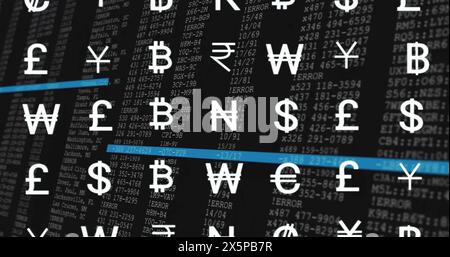 Group of Caucasian friends analyzing financial data on screen Stock Photo