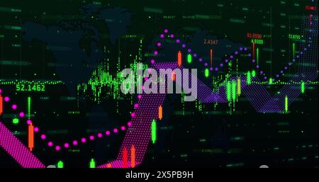 Image of financial data processing and statistics recording Stock Photo
