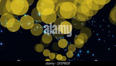 Image of bokeh over black background with dots Stock Photo