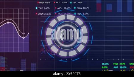 Image of scope and financial data processing Stock Photo
