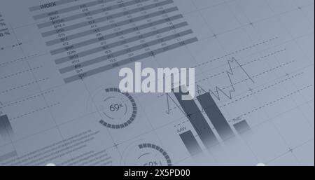 Image of data processing over white background Stock Photo