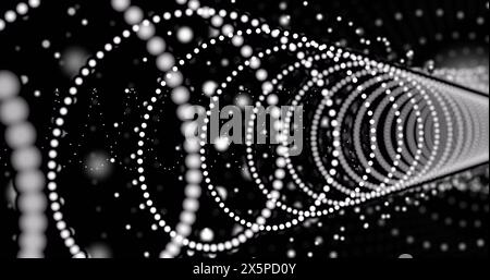 Image of mathematical equations over spots Stock Photo