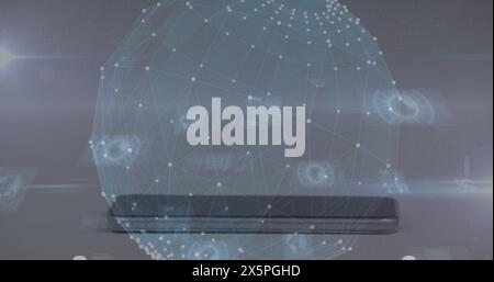 Image of data processing over smartphone Stock Photo