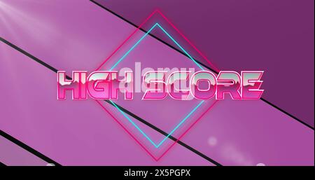 Image of high score text over light spots Stock Photo