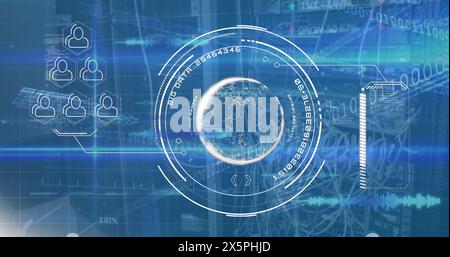 Image of scientific data processing and binary coding Stock Photo