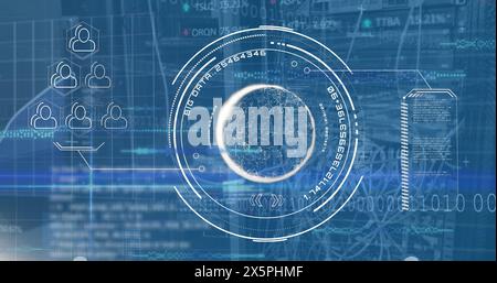 Image of scientific data processing and binary coding Stock Photo