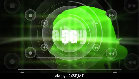 Image of text with globe and network of connections Stock Photo