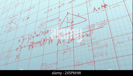 Image of mathematical formulae and data processing Stock Photo
