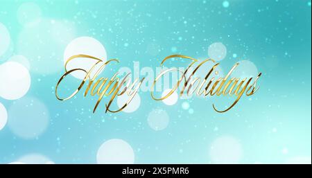 A digital image of snowflakes and dots on a light blue background Stock Photo